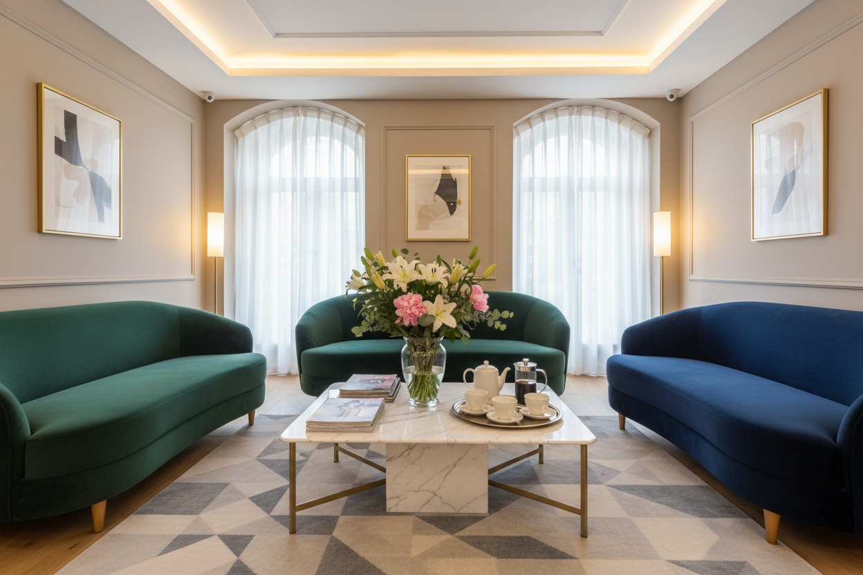 White Salon — bekleme salonu ve ikram